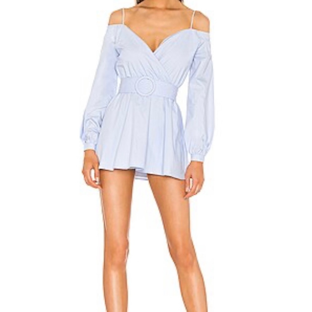 Superdown Sky Blue Off-Shoulder Dress